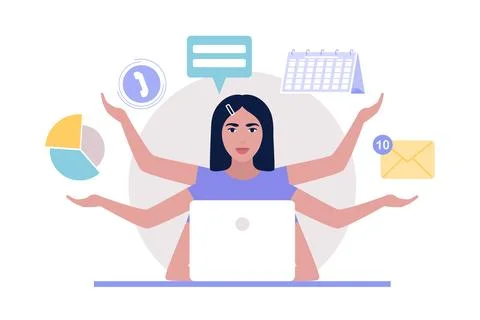 Multitasking Ilustração Stock
