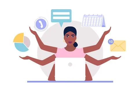 Multitasking Stock Illustration