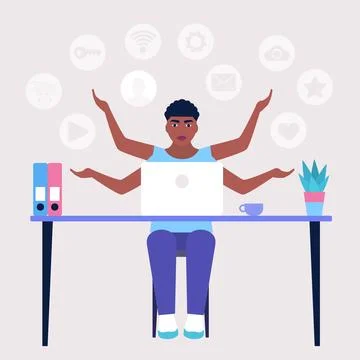 Multitasking Stock Illustration