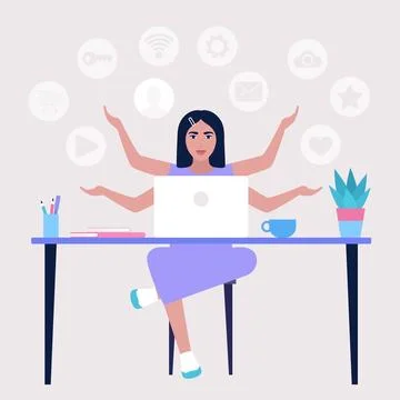 Multitasking Stock Illustration