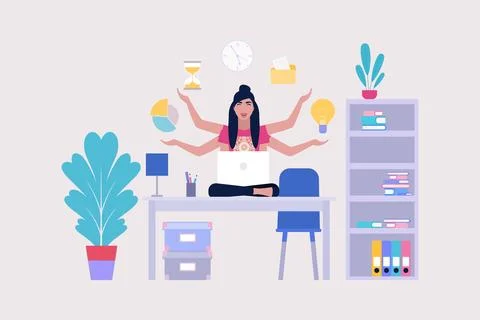 Multitasking Stock Illustration