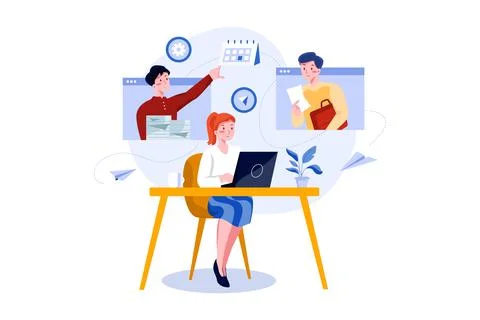 Multitasking Illustrations 스톡 일러스트