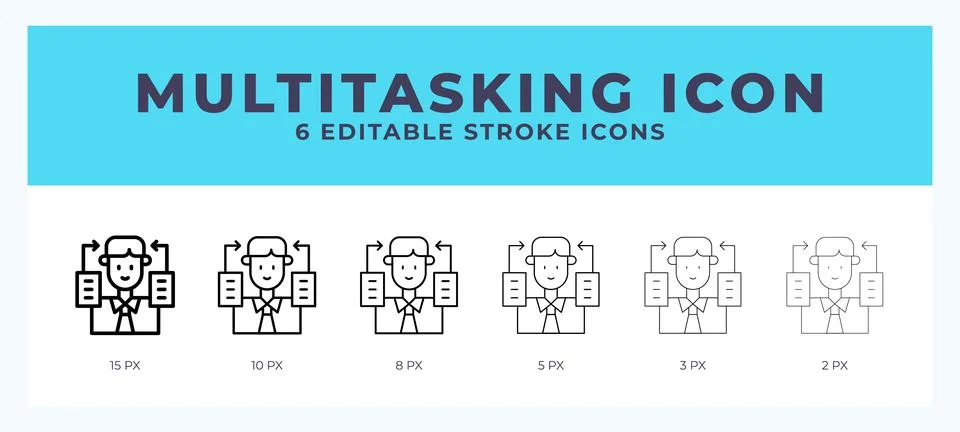 Multitasking line icon vector illustration. Trendy styles. Illustrazione stock