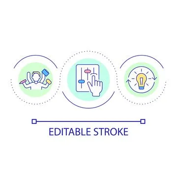 Multitasking management loop concept icon Stock Illustration