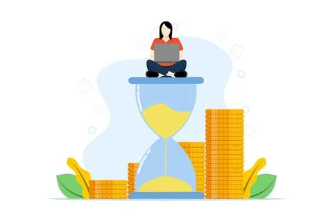 Multitasking, productivity and time management concept. Stock Illustration
