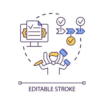 Multitasking skills concept icon Stockillustratie