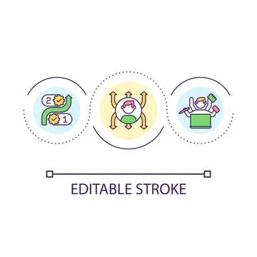 Multitasking skills loop concept icon 스톡 일러스트