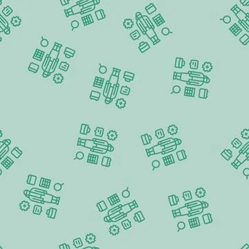 Multitasking skills office assistant line seamless pattern Stock Illustration