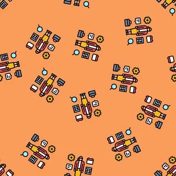 Multitasking skills office assistant vector seamless pattern 스톡 일러스트