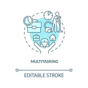 Multitasking turquoise concept icon イラスト素材