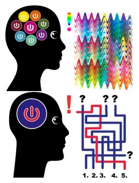 Multitasking versus Single Tasking Stock Illustration