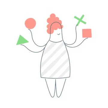 Multitasking woman Stock Illustration