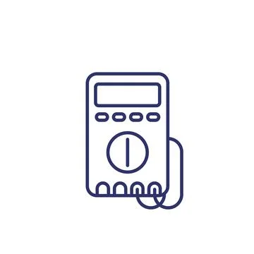 Multitester line icon on white Illustrazione stock
