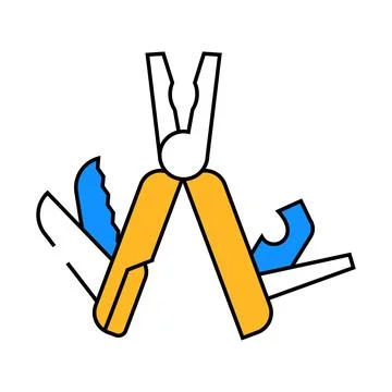 Multitool hiker tool icon color illustration Stock Illustration