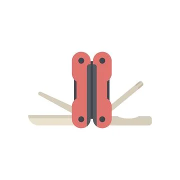 Multitool icon flat vector. Army knife Illustrazione stock