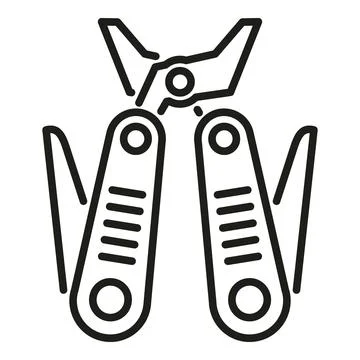 Multitool icon outline vector. Army knife Stock Illustration