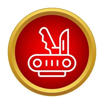 Multitool knife icon in red circle button Stock Illustration