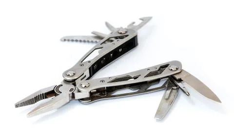 Multitool with a lot of tools Stock Photos