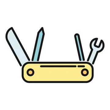 Multitool penknife pocket utility equipment vector icon Stock Illustration