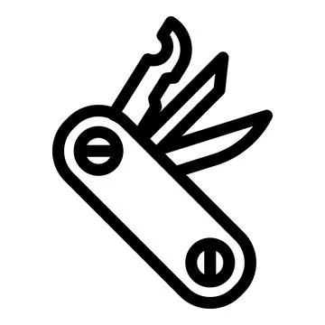 Multitool purpose icon, outline style Stock Illustration