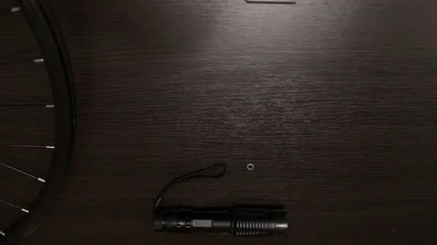 Multitool. top view cyclist tool kit. Stock Footage 145149417