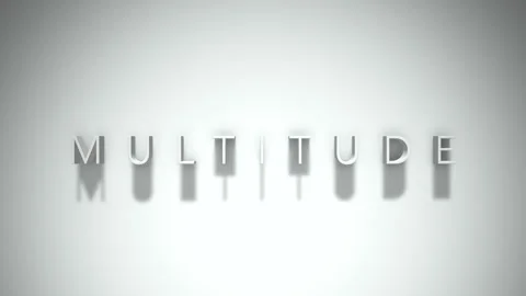 Multitude 3D title animation with shadows on a white background Stock Footage 297798339