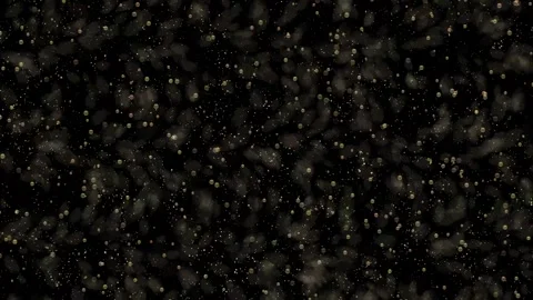 A multitude of golden bubbles appear and disappear in a silent space. Stock Footage 302432693
