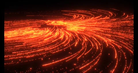 A multitude of luminous particles move rapidly along swirling trajectories 库存影片 333362904