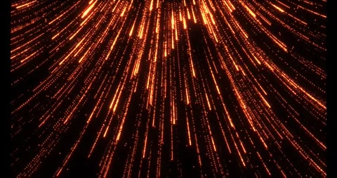 A multitude of luminous particles move rapidly along swirling trajectories Stockbeeldmateriaal 333362986