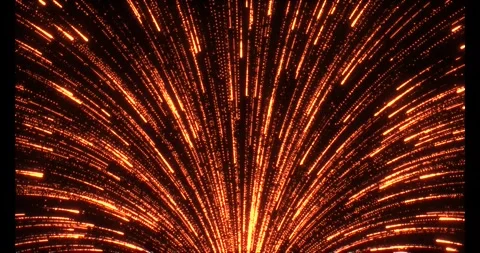 A multitude of luminous particles move rapidly along swirling trajectories Stockbeeldmateriaal 333363000
