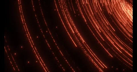 A multitude of luminous particles move rapidly along swirling trajectories Stockbeeldmateriaal 333363094