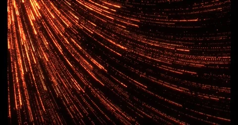 A multitude of luminous particles move rapidly along swirling trajectories Stockbeeldmateriaal 333363237