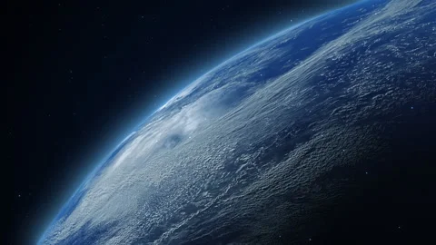 A multitude of satellites in the form of points in space orbiting the Earth i Stock Footage 196089827