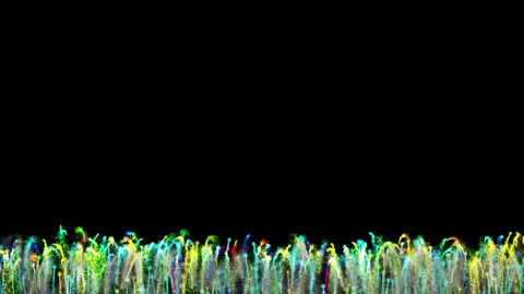 A multitude of small multi-colored firecrackers continuously take off against a Stock Footage 157526254