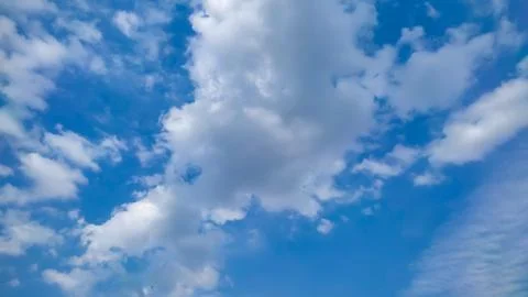 Multitude soft white fluffy clouds covered the blue sky. Nature Landscape Stock Photos