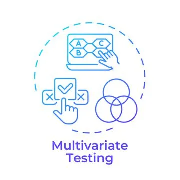 Multivariate testing gradient outline concept icon Stock Illustration