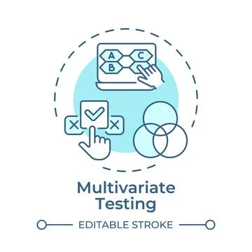 Multivariate testing monochrome blue concept icon Stock Illustration