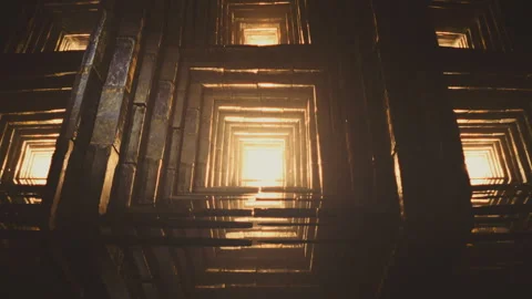 Multiverse. Multidimensional glowing portal. Ancient gateway. A tesseract Stock Footage 243105822