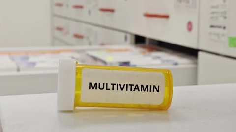 MULTIVITAMIN multiple vitamin combination supplement for general nutrition and Stock Footage 338026692