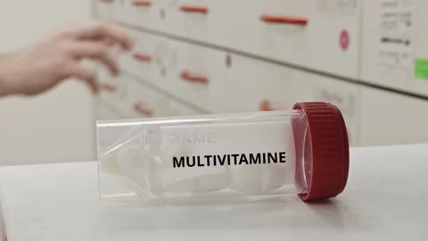 MULTIVITAMINE tablets used to support overall nutrition and prevent deficie.. Stock Footage 332479737