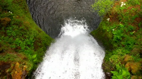 Multnomah Falls Aerial Stock Footage 313609