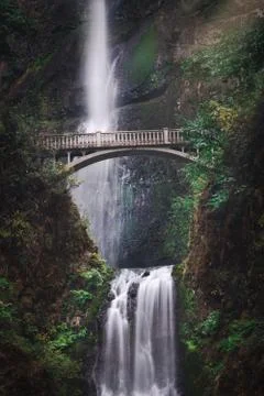 Multnomah Falls &amp; Bridge Stock Photos