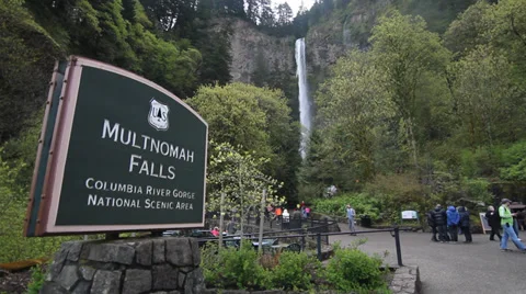 Multnomah Falls Stock Footage 38056187