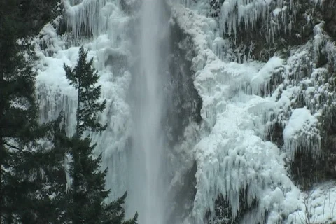 Multnomah Falls in ice 库存影片 306501