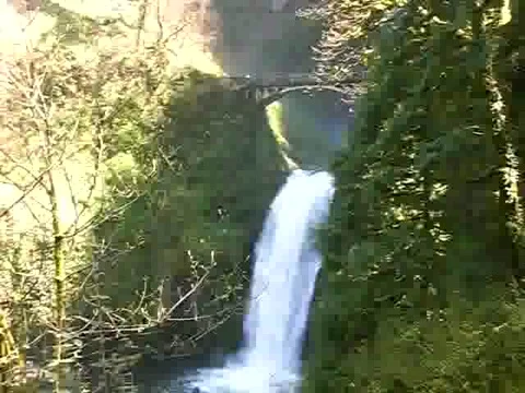 Multnomah Falls in Oregon Stock Footage 380838