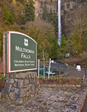Multnomah falls oregon. Stock Photos