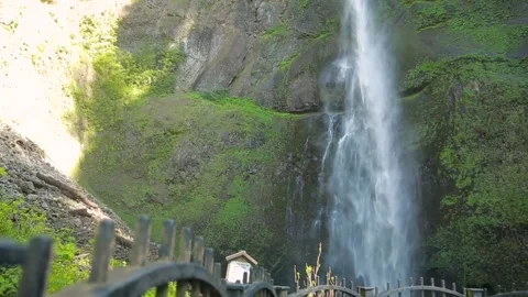 Multnomah Falls, Oregon, USA. Multnomah Falls, Oregon, USA Video stock 153811345
