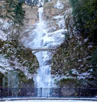 Multnomah Falls Panorama Stock Photos