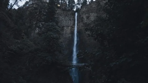 Multnomah Falls Wide Shot Stock Footage 119935987