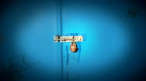 Multy coloured doors and locks. Stock Footage 618357